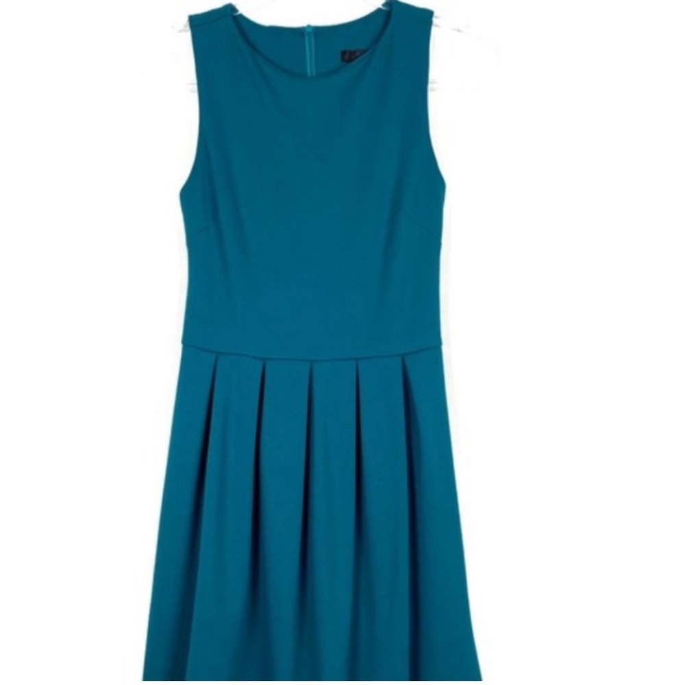 Aqua Teal Skater Pleated Dress. Size Small.